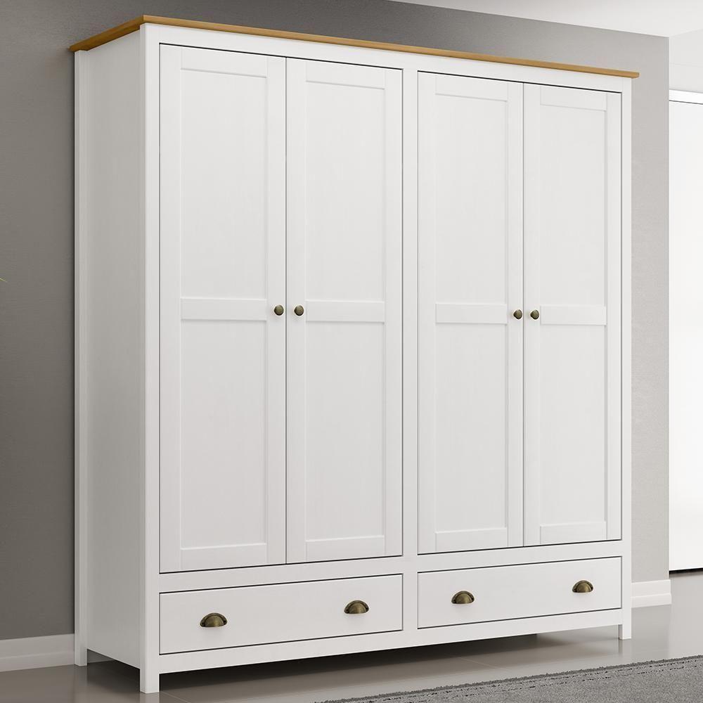 Guarda Roupa Solteiro Topázio 4 Portas E 2 Gavetas Branco-freijó - Finestra Móveis Branco-freijó - 2