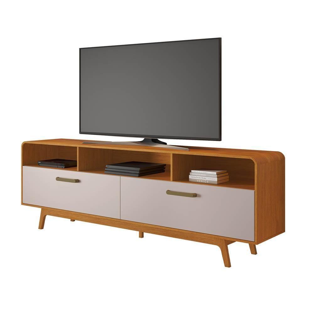 Rack Para Tv Até 70 Polegadas Cristal Jcm Cinamomo Off White - 1