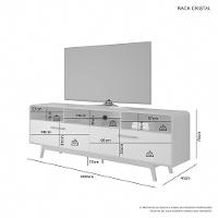 Rack Para Tv Até 70 Polegadas Cristal Jcm Cinamomo Off White - 3