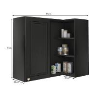 Armário Aéreo Canto Reto Firenze 1 Porta Chumbo - Indékes Chumbo - 3