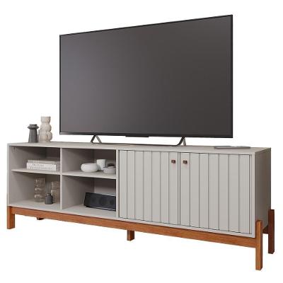 Rack Bancada Holanda 185cm Off White-cinamomo Para Tv Até 60? - Permóbili Off White-cinamomo