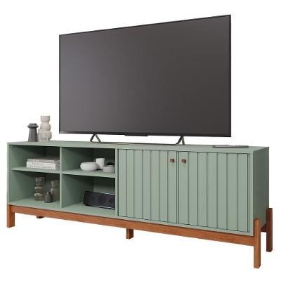 Rack Bancada Holanda 185cm Sálvia-cinamomo Para Tv Até 60? - Permóbili Sálvia-cinamomo