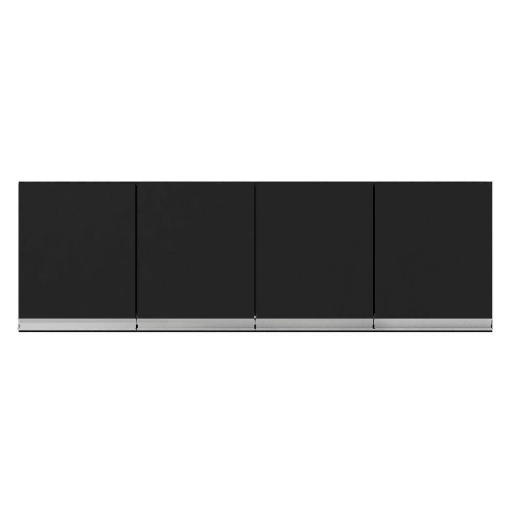 Armário Aéreo Andréia 150 Cm 4 Portas Preto Ajl - 1
