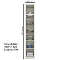 Guarda Roupa Modulado 1 Porta 241x40 Cm Seletto Areia Jequitiba Henn Areia Jequitiba - 3