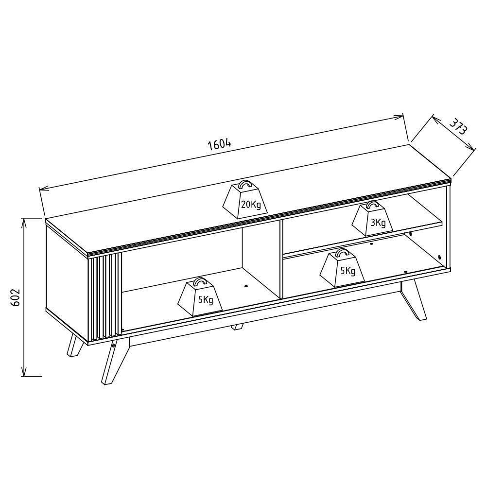 Rack Bancada Otawa Off White Matte-freijó Para Tv Até 65? - Colibri Off White Matte-freijó - 6