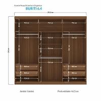 Guarda Roupa Casal Buriti Ripado 6 Portas Jatobá - Santos Andirá Jatobá - 4