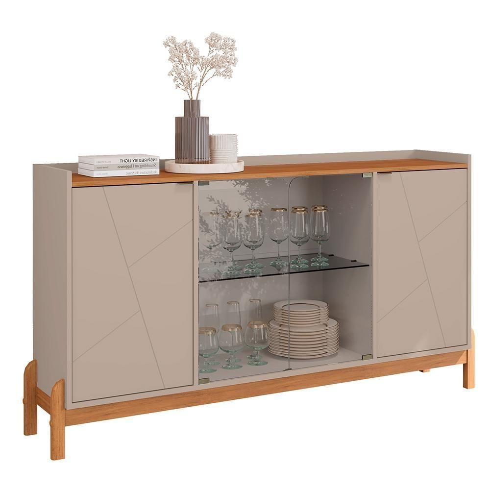 Buffet Aparador Bari 4 Portas Off White-cedro - Casa D Off White-cedro - 1