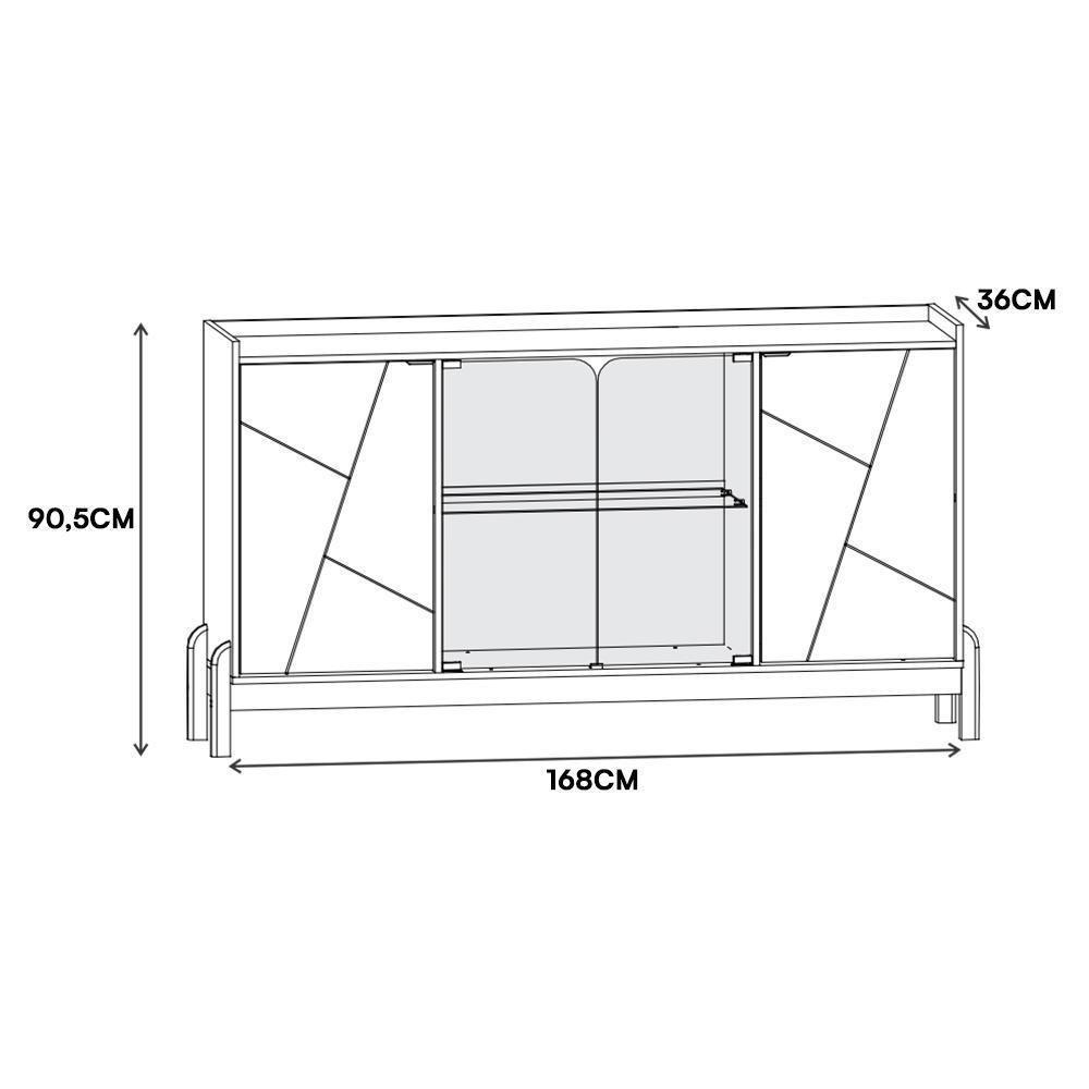 Buffet Aparador Bari 4 Portas Off White-cedro - Casa D Off White-cedro - 2