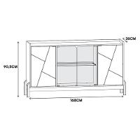 Buffet Aparador Bari 4 Portas Off White-cedro - Casa D Off White-cedro - 2