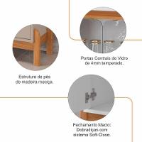 Buffet Aparador Bari 4 Portas Off White-cedro - Casa D Off White-cedro - 5