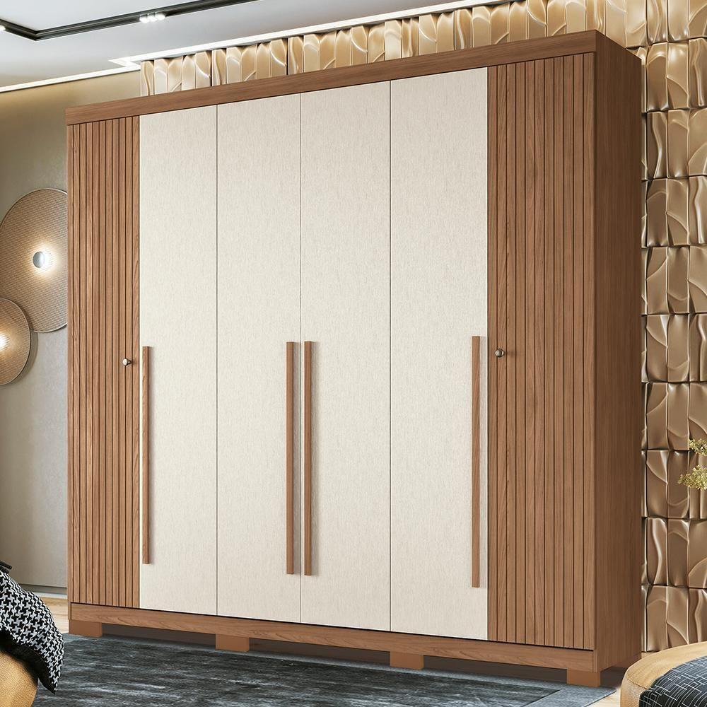 Guarda Roupa Casal Buriti Ripado 6 Portas Jatobá-areia Com Pés - Santos Andirá Jatobá-areia - 3