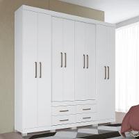 Guarda Roupa Casal Nápoles 8.4 8 Portas 4 Gavetas Branco Com Pés - Santos Andirá Branco - 2