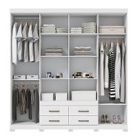 Guarda Roupa Casal Nápoles 8.4 8 Portas 4 Gavetas Branco Com Pés - Santos Andirá Branco - 3