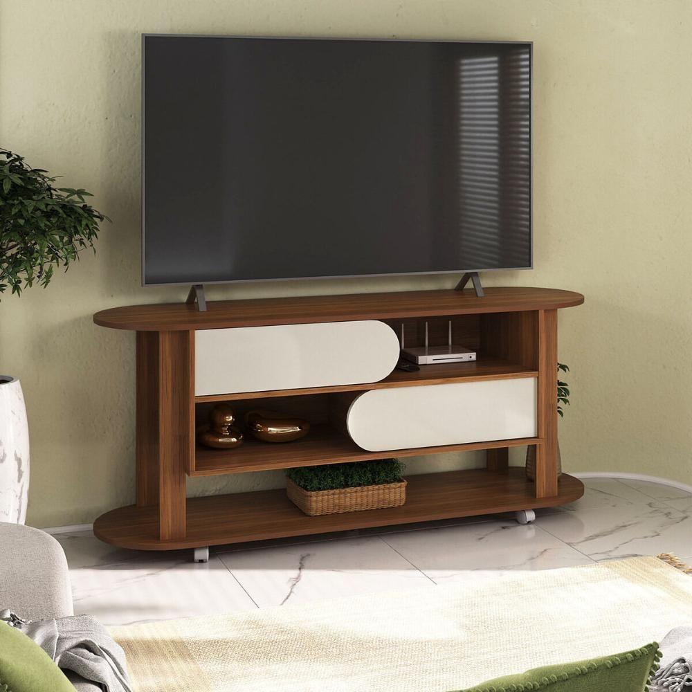 Rack Para Tv Até 65 Polegadas 150cm Com Rodízios 2 Portas Multimóveis Cr45326 Cedro/off White Cedro/off White - 1