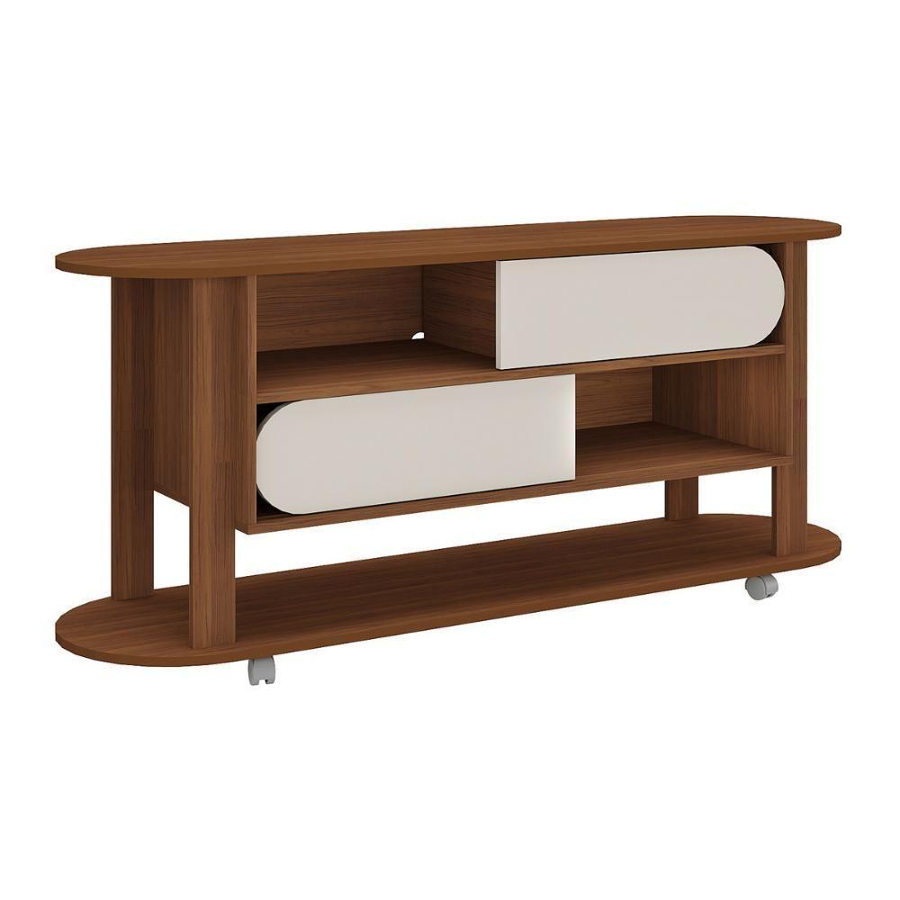Rack Para Tv Até 65 Polegadas 150cm Com Rodízios 2 Portas Multimóveis Cr45326 Cedro/off White Cedro/off White - 5