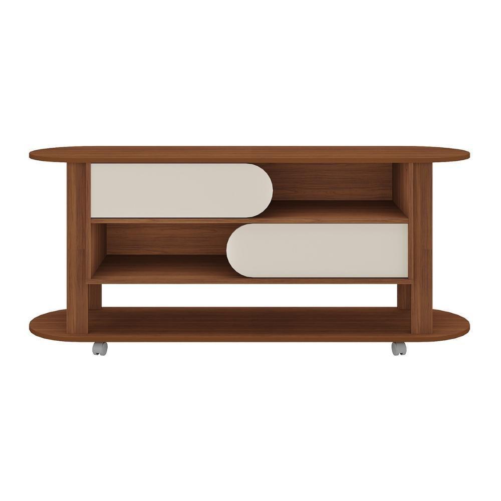 Rack Para Tv Até 65 Polegadas 150cm Com Rodízios 2 Portas Multimóveis Cr45326 Cedro/off White Cedro/off White - 8