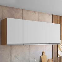 Armário Aéreo Andréia 150cm 4 Portas Amêndoa-branco - Ajl Móveis Amêndoa-branco - 2