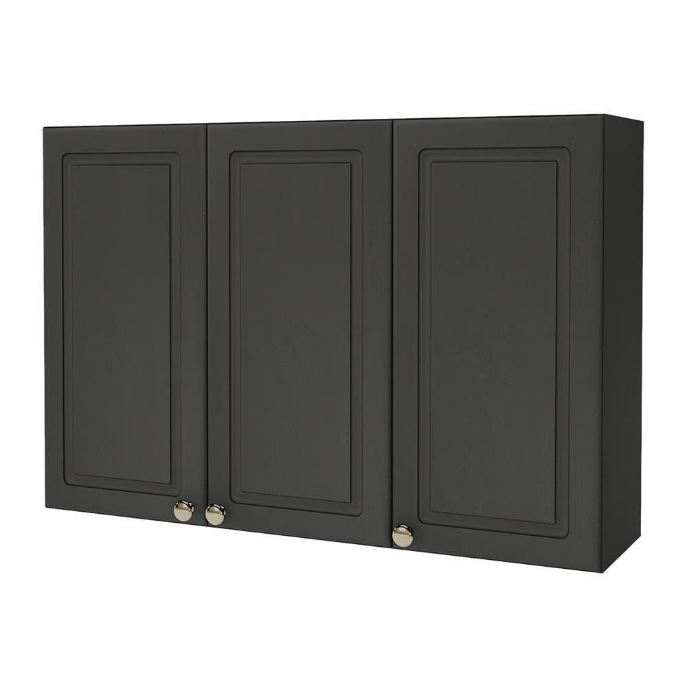 Armário Aéreo Firenze 120cm 3 Portas Chumbo - Indékes Chumbo - 1