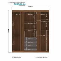 Guarda Roupa Aurora 4.4 Ripado 4 Portas E 4 Gavetas Jatobá-grafite Com Espelho - Santos Andirá Jatobá-grafite - 4