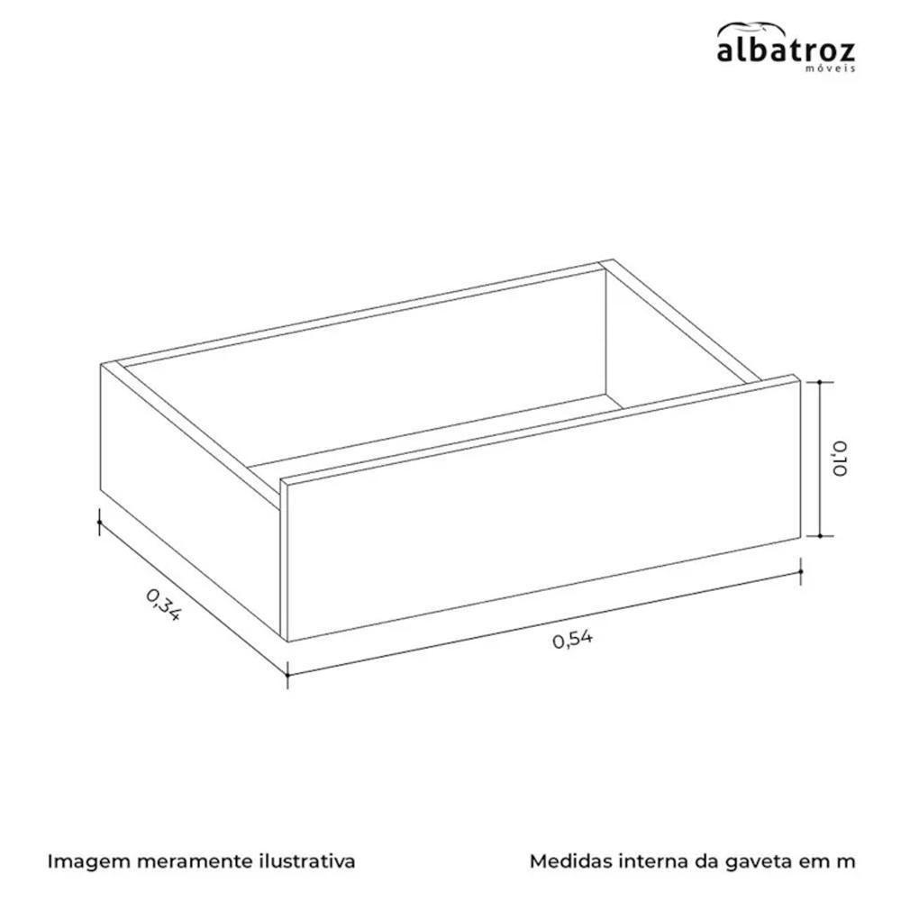 Cômoda Xangai 2 Portas E 6 Gavetas Freijó-titanium - Móveis Albatroz Freijó-titanium - 4
