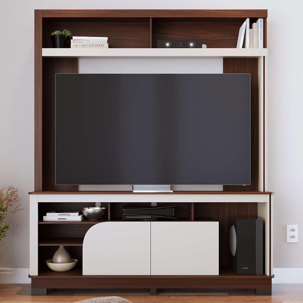 Estante Home Theater Belaya Nogueira Real-off White Matte Para Tv Até 65? - Colibri Nogueira Real-off White Matte - 2