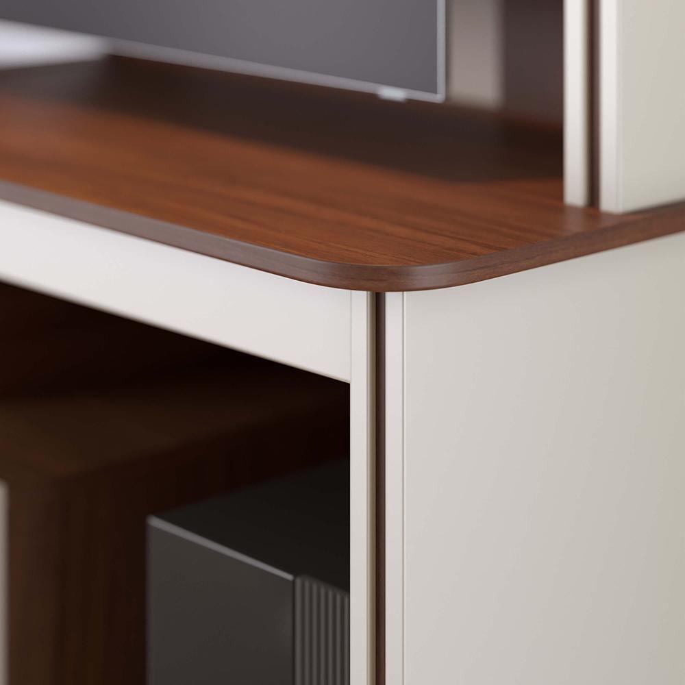 Estante Home Theater Belaya Nogueira Real-off White Matte Para Tv Até 65? - Colibri Nogueira Real-off White Matte - 5