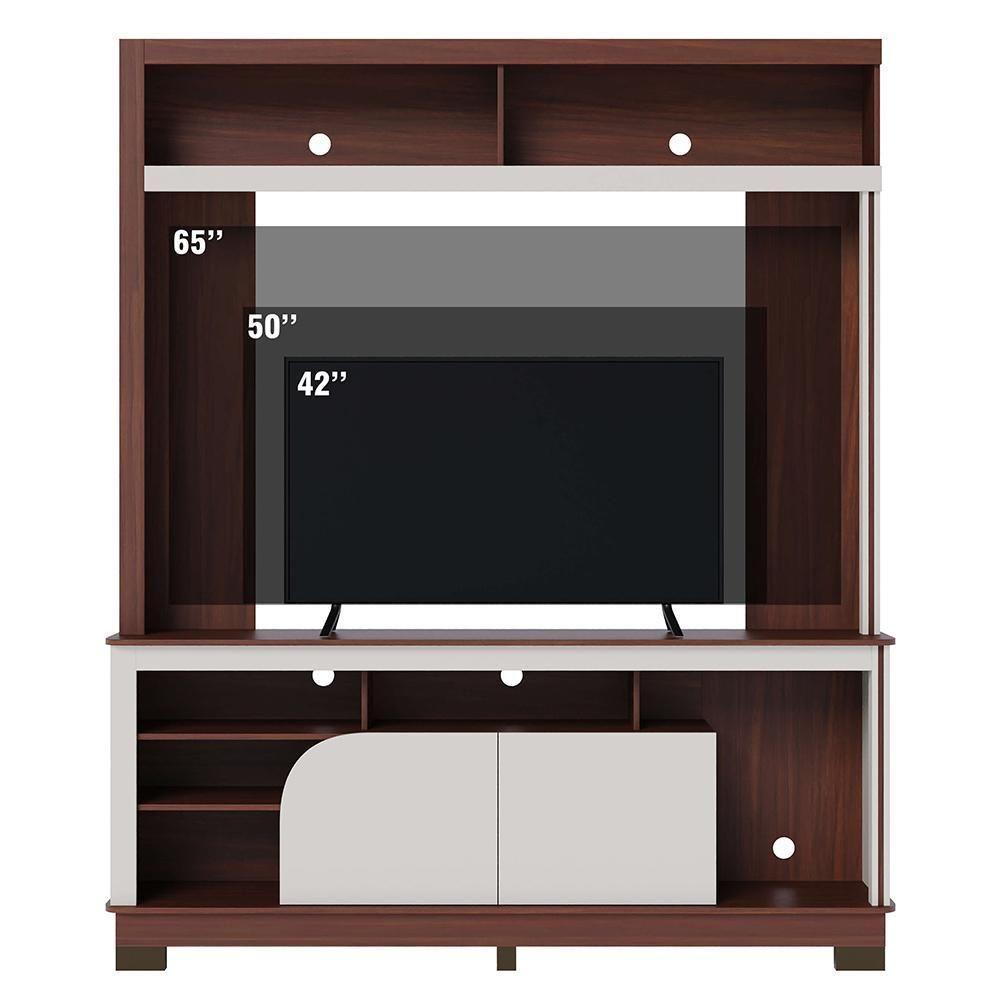 Estante Home Theater Belaya Nogueira Real-off White Matte Para Tv Até 65? - Colibri Nogueira Real-off White Matte - 6