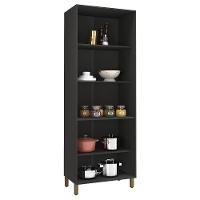 Paneleiro Firenze 80cm 4 Portas Chumbo Com Vidro Reflecta - Indékes Chumbo - 2