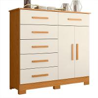 Cômoda Xangai 2 Portas E 6 Gavetas Cinamomo-off White - Móveis Albatroz Cinamomo-off White - 1