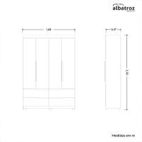 Guarda Roupa Solteiro Doble 4 Portas Cinamomo-off White Com Espelho - Móveis Albatroz Cinamomo-off White - 4