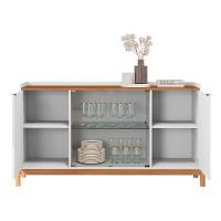 Buffet Aparador Bari 4 Portas Branco-cedro - Casa D Branco-cedro - 3