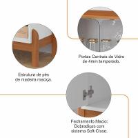 Buffet Aparador Bari 4 Portas Branco-cedro - Casa D Branco-cedro