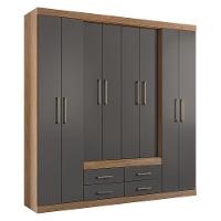 Guarda Roupa Casal Nápoles 8.4 8 Portas 4 Gavetas Jatobá-grafite - Santos Andirá Jatobá-grafite - 1