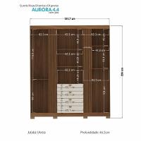 Guarda Roupa Aurora 4.4 Ripado 4 Portas E 4 Gavetas Jatobá-areia Com Pés - Santos Andirá Jatobá-areia - 4