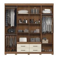 Guarda Roupa Casal Nápoles 8.4 8 Portas 4 Gavetas Jatobá-areia Com Espelho E Pés - Santos Andirá Jatobá-areia - 3