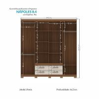 Guarda Roupa Casal Nápoles 8.4 8 Portas 4 Gavetas Jatobá-areia Com Espelho E Pés - Santos Andirá Jatobá-areia - 4