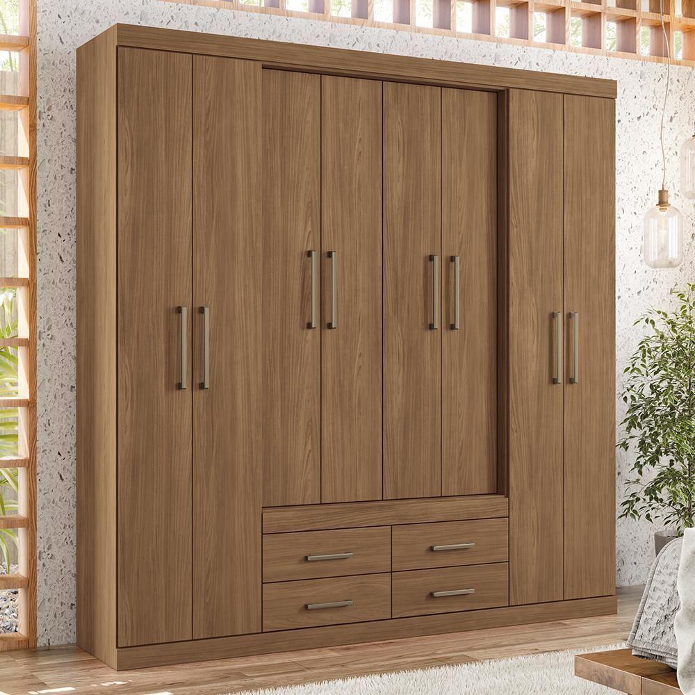 Guarda Roupa Casal Nápoles 8.4 8 Portas 4 Gavetas Jatobá - Santos Andirá Jatobá - 2