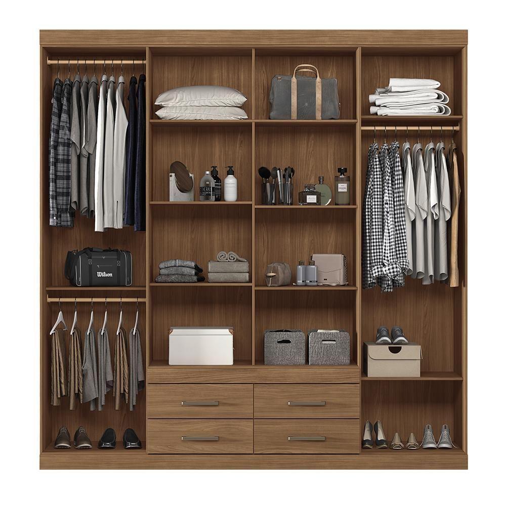 Guarda Roupa Casal Nápoles 8.4 8 Portas 4 Gavetas Jatobá - Santos Andirá Jatobá - 3