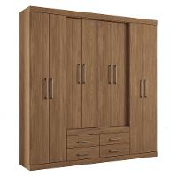 Guarda Roupa Casal Nápoles 8.4 8 Portas 4 Gavetas Jatobá - Santos Andirá Jatobá - 1