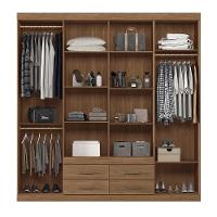 Guarda Roupa Casal Nápoles 8.4 8 Portas 4 Gavetas Jatobá Com Espelho - Santos Andirá Jatobá - 3