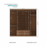 Guarda Roupa Casal Nápoles 8.4 8 Portas 4 Gavetas Jatobá Com Espelho - Santos Andirá Jatobá - 4