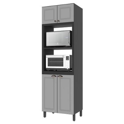 Torre Quente Firenze 70cm 2 Fornos 4 Portas Chumbo-titânio - Indékes Chumbo-titânio