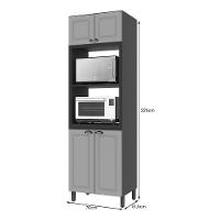 Torre Quente Firenze 70cm 2 Fornos 4 Portas Chumbo-titânio - Indékes Chumbo-titânio - 3