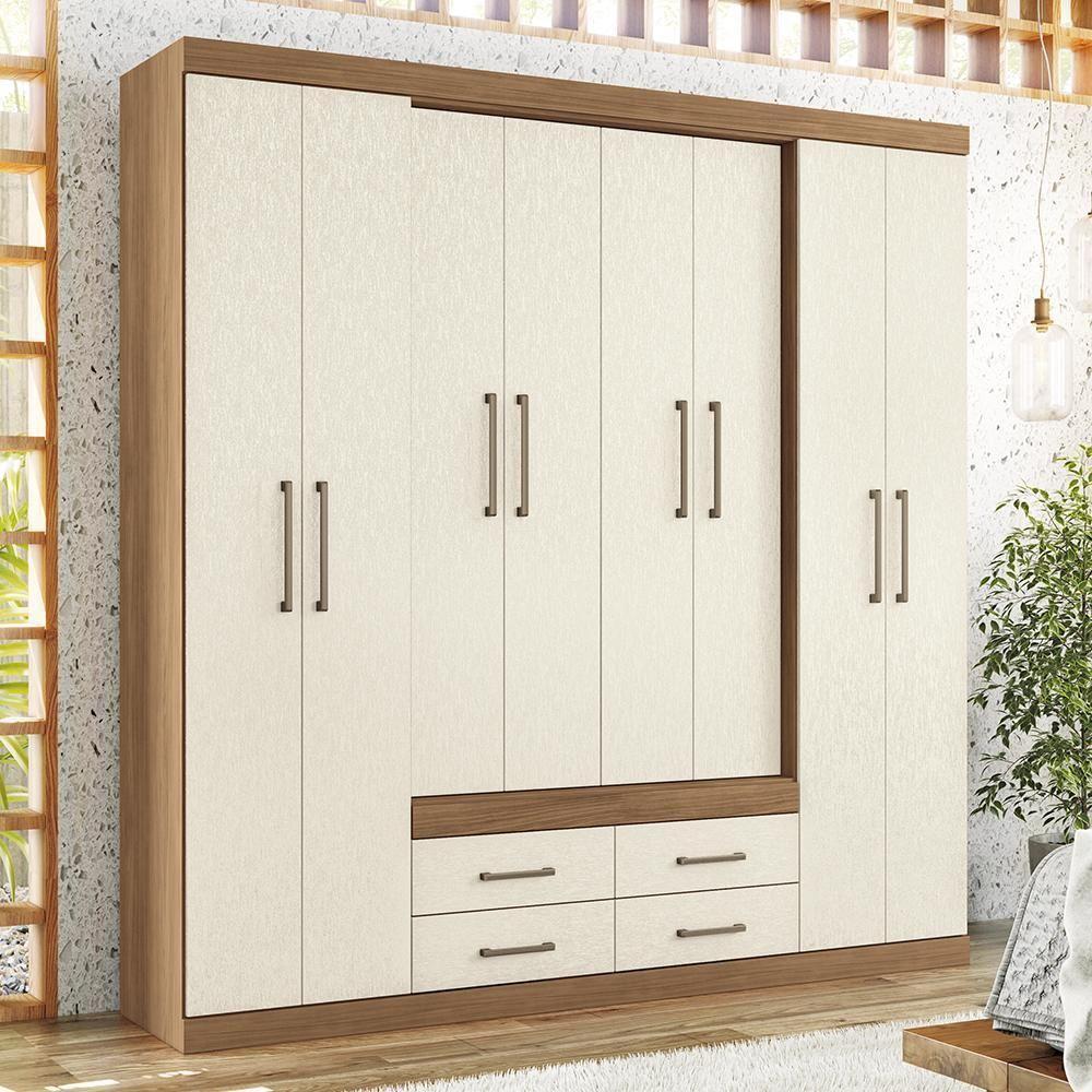 Guarda Roupa Casal Nápoles 8.4 8 Portas 4 Gavetas Jatobá-areia - Santos Andirá Jatobá-areia - 2