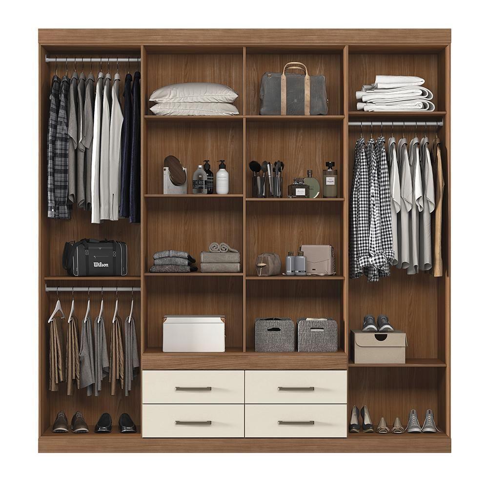 Guarda Roupa Casal Nápoles 8.4 8 Portas 4 Gavetas Jatobá-areia - Santos Andirá Jatobá-areia - 3