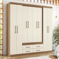 Guarda Roupa Casal Nápoles 8.4 8 Portas 4 Gavetas Jatobá-areia - Santos Andirá Jatobá-areia - 2