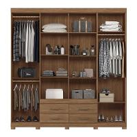 Guarda Roupa Casal Nápoles 8.4 8 Portas 4 Gavetas Jatobá Com Pés - Santos Andirá Jatobá - 3