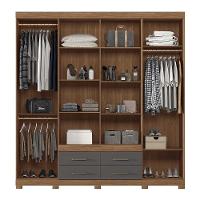 Guarda Roupa Casal Nápoles 8.4 8 Portas 4 Gavetas Jatobá-grafite Com Espelho E Pés - Santos Andirá Jatobá-grafite - 3