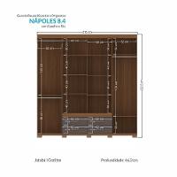 Guarda Roupa Casal Nápoles 8.4 8 Portas 4 Gavetas Jatobá-grafite Com Espelho E Pés - Santos Andirá Jatobá-grafite - 4