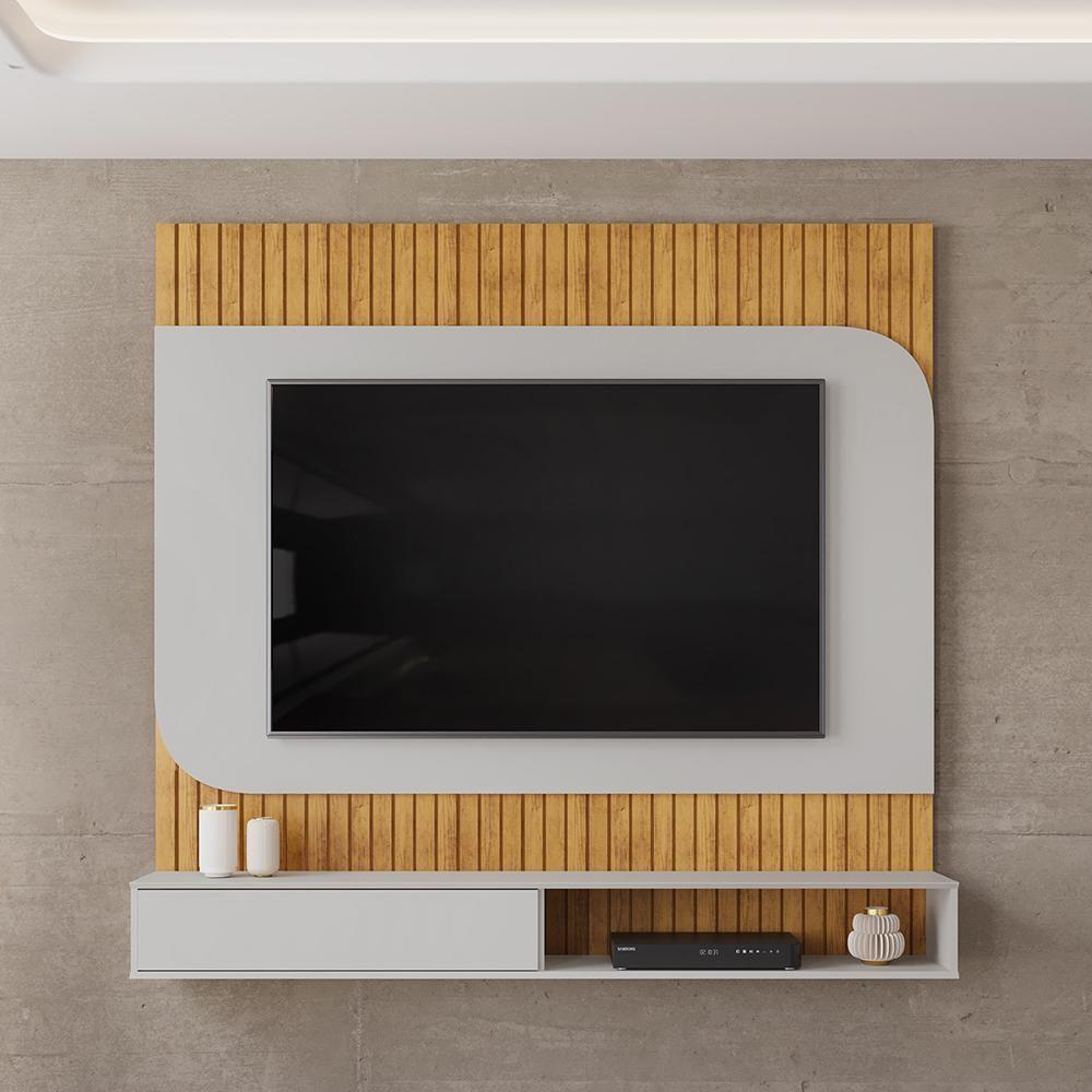 Painel Para Tv 65 Pol 1 Porta 150 Cm Tom Cedro Bali Dj Moveis Cedro Bali - 2